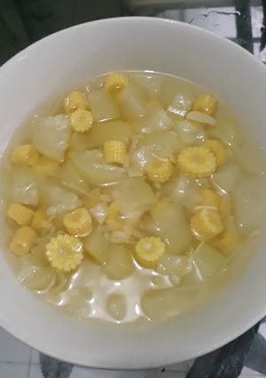 Foto resep Sup labu air jagung muda