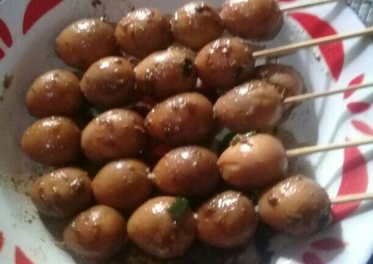 Sate telur puyuh enak