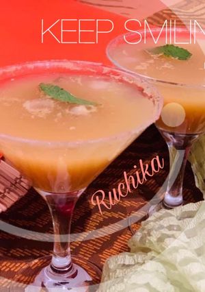 A picture of Aam panna with jaggery.