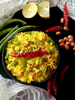 A picture of French beans rice.