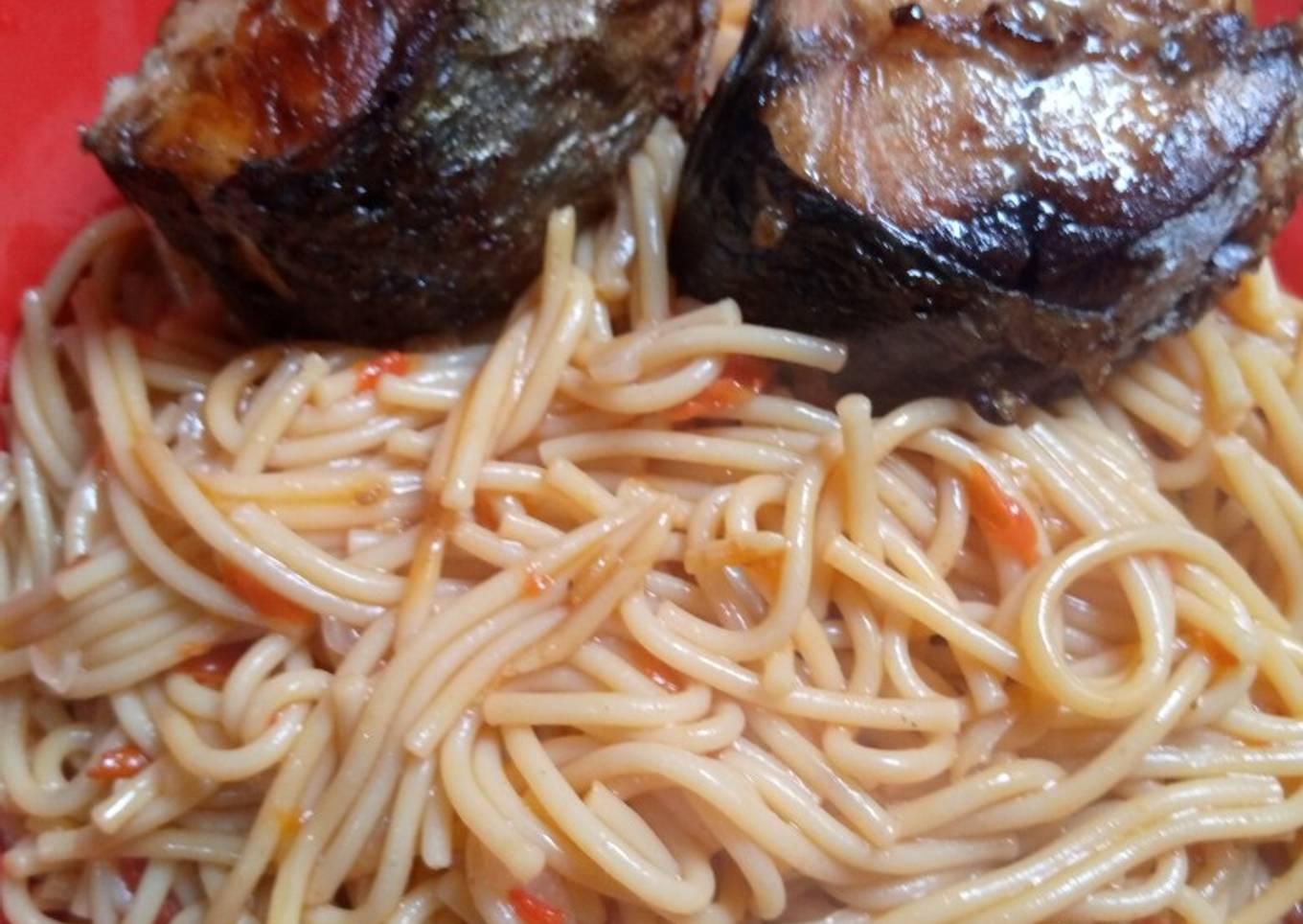 Jollof spaghetti
