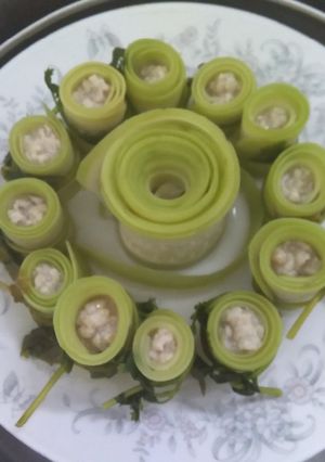 Hình của món Bầu cuộn thịt_BLW.