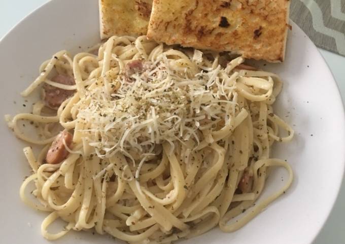 Fettucini Carbonara Simpel Rumahan