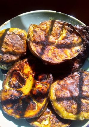 ঘি দিয়ে বেগুন ভাজা রেসিপির প্রধান ছবি