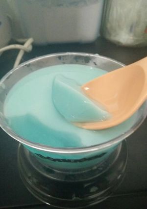 Foto resep Blueberry silky pudding
