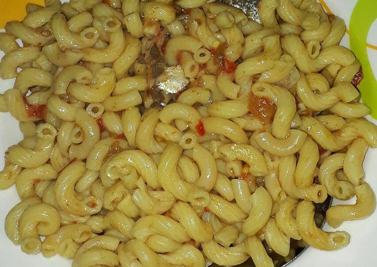 Steps to Make Homemade Macaroni with sardine