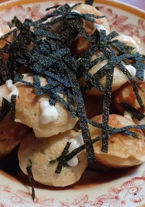 Foto resep Takoyaki apa adanya isi baso & ayam dengan topping nori