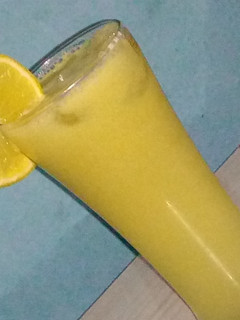 A picture of Orange and guava juice.