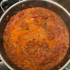 Lamb ragu or lamb meat sauce A picture of Lamb ragu or lamb meat sauce.