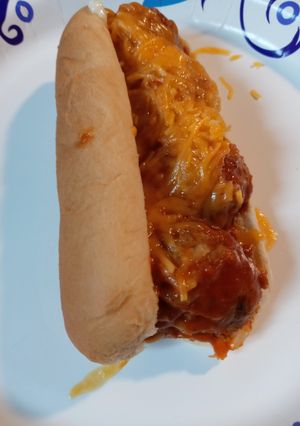 A picture of Leftover Porcupine Ball Sandwiches.