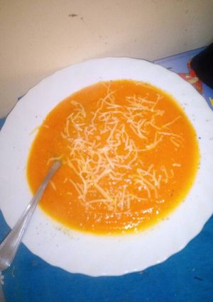 Una foto de Crema de calabaza con zanahoria