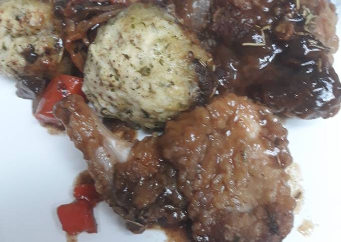 Roasted Rabbit and Dumplings