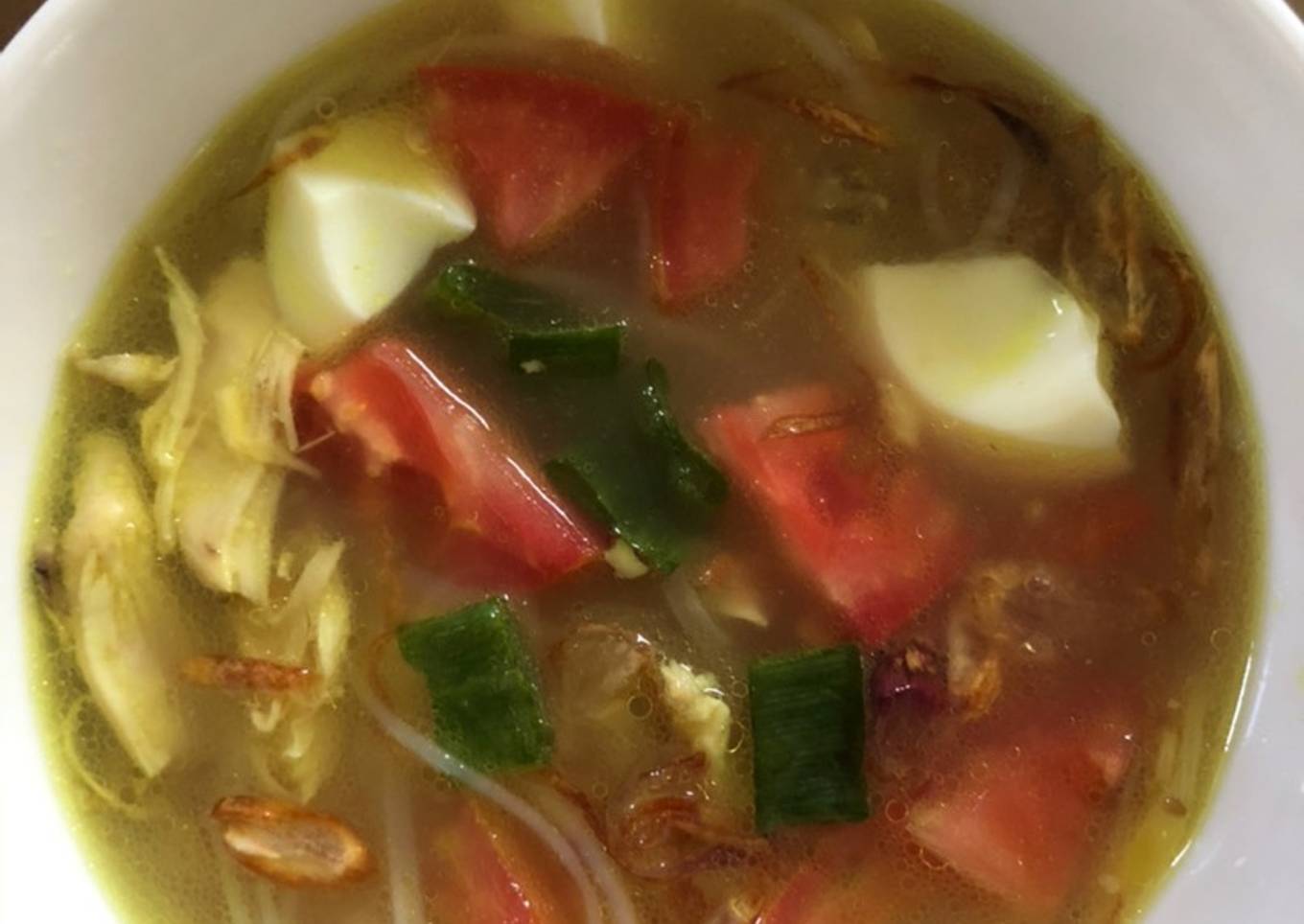 Soto ayam bumbu alung (bumbu iris tidak diulek)