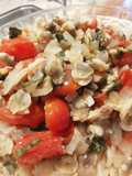 Salsa de tomates cherry y berberechos
