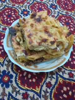 صورة لوصفة معكرونه بالبشاميل واللحمه المفرومه