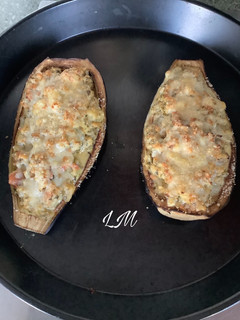 Una foto de Berenjena rellena saludable