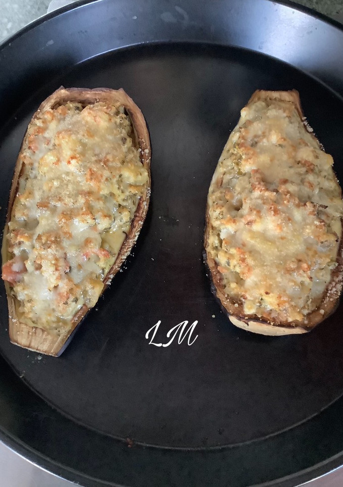Una foto de Berenjena rellena saludable