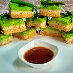 A picture of Tricolour dhokla.