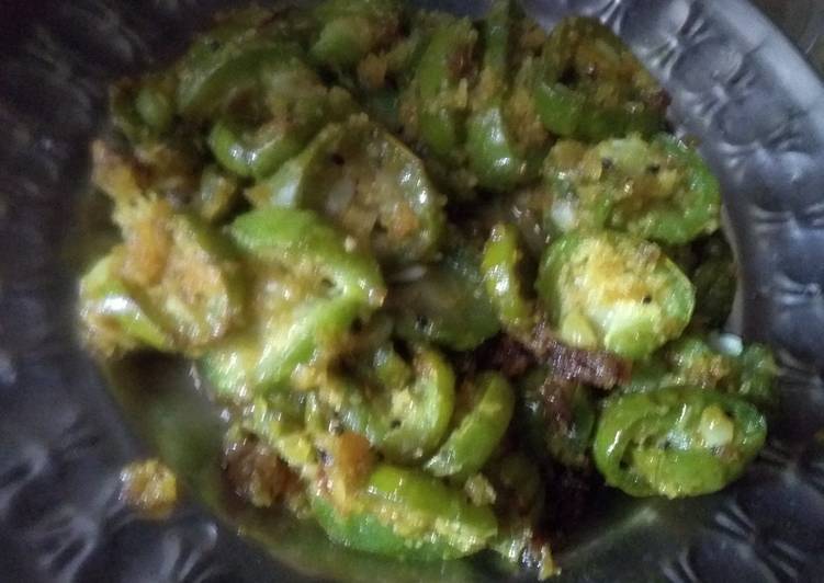 Jhinge bhaja,(ridged gourd fry)