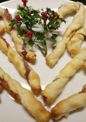 A picture of Fluffy's Festive Savoury Canes 🎄.
