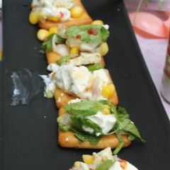 A picture of Cracker Salad Bites.
