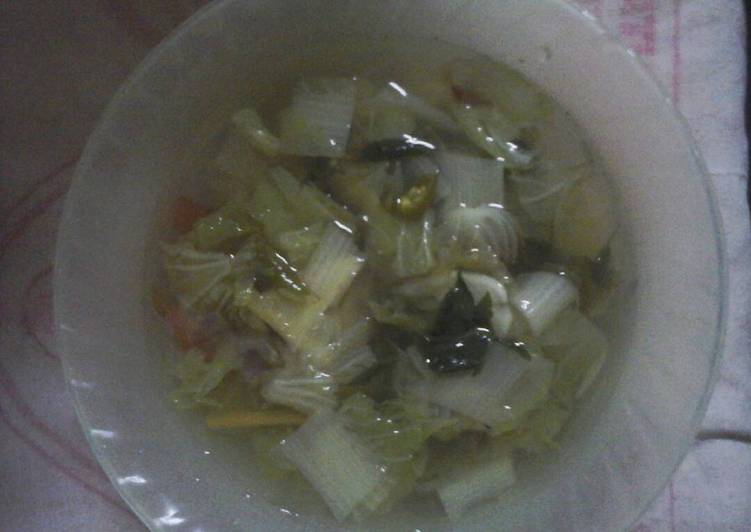 sayur bening sawi putih rasa segar