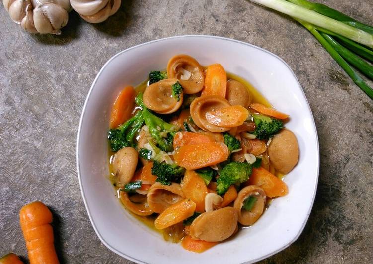 Resep Sayur brokoli wortel sosis Anti Gagal