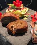 Baconbe tekert sajttal töltött 
darált hús (🐄🐖) Nizza-i salátával