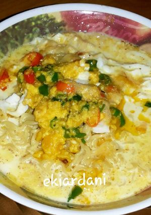 Foto resep indomie kari saus telur asin