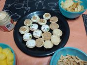Una foto de paté de queso azul