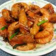 Udang kecap asin.