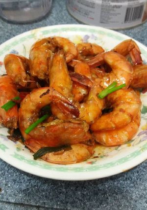 Foto resep Udang kecap asin.