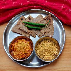 Aloo bhujiya sabji A picture of Aloo bhujiya sabji.