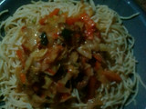 Spaghetti n cabbage sauce
