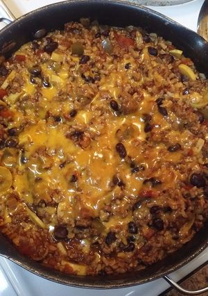 A picture of One Pot Mexican Beef and Brown Rice.