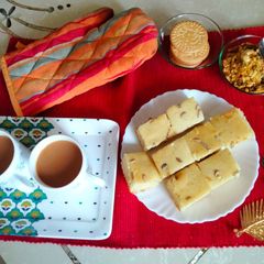 A picture of Tea Time Baked Milk Cake.