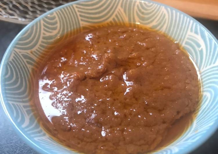 Recipe of Super Quick Homemade Peanut sauce (Satay, shumay)