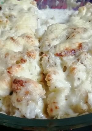 Une photo de Gratin de chou fleur au saumon