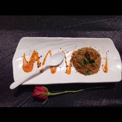 A picture of Soya chaap Fried Rice.