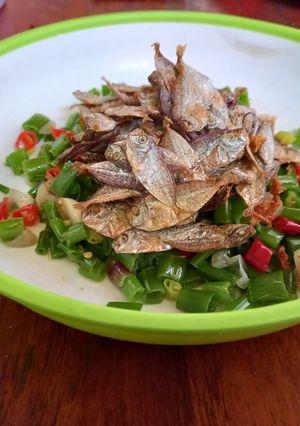 Foto resep Tumis ikan asin bunga bawang