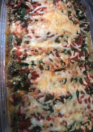 Una foto de Canelones de espinaca sin harina libres de gluten