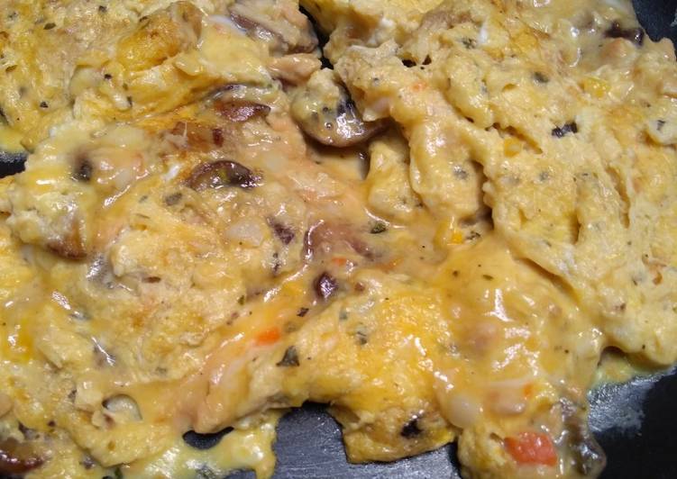 Cara Gampang Menyiapkan Omelet Salmon &amp; Champignon, Bikin Ngiler