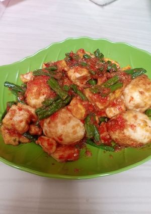 Foto resep Sambal Campur (telur,kacang panjang,tahu)