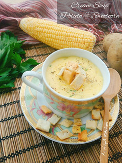 Foto resep Sweetcorn & Potato Cream Soup