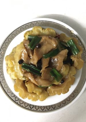 Hình của món Khổ qua kho cải muối (chay).