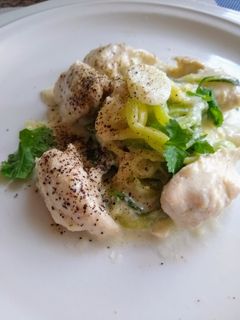 【美式晚餐】奧佛多鷄柳櫛瓜麵 的食譜成品照片