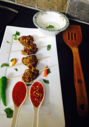 A picture of Mince fried gola kabab.