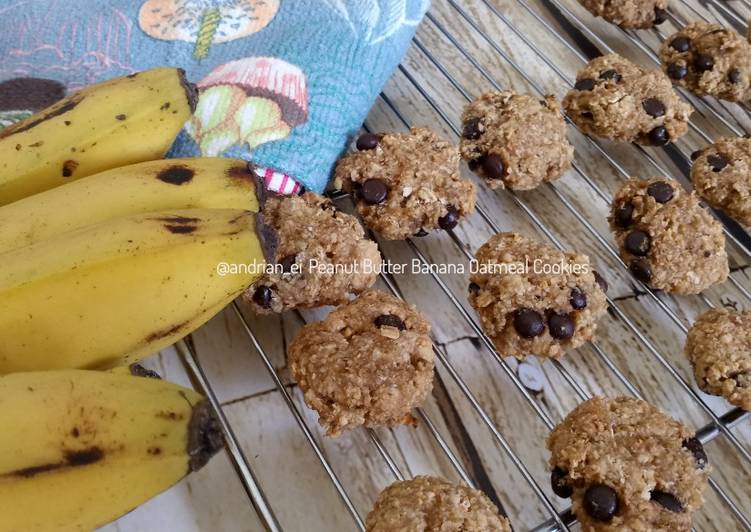 Cara Gampang Menyiapkan Peanut Butter Banana Oatmeal Cookies Anti Gagal