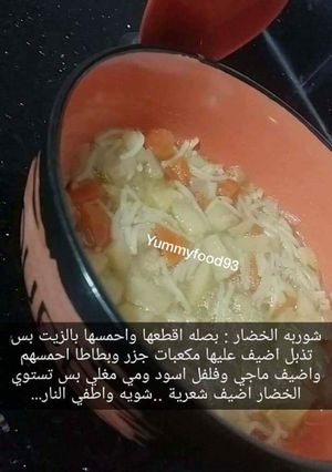 صورة لوصفة شوربه الخضار وصفه منقوله