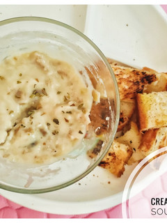 Foto resep Cream Mushroom Soup & Toast (MPASI 11+)